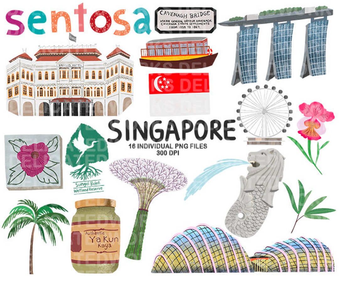 Singapore Clipart, Sticker Clipart, Cute Clipart, City Clipart