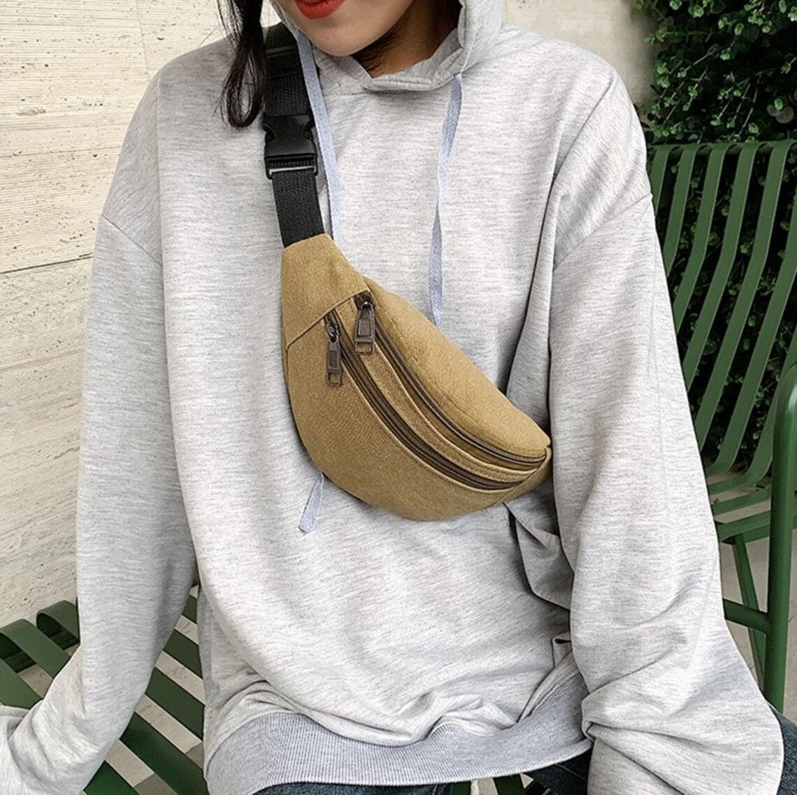 Canvas Fanny Pack Bum Bag Fanny Packs For Women Black Fanny Etsy