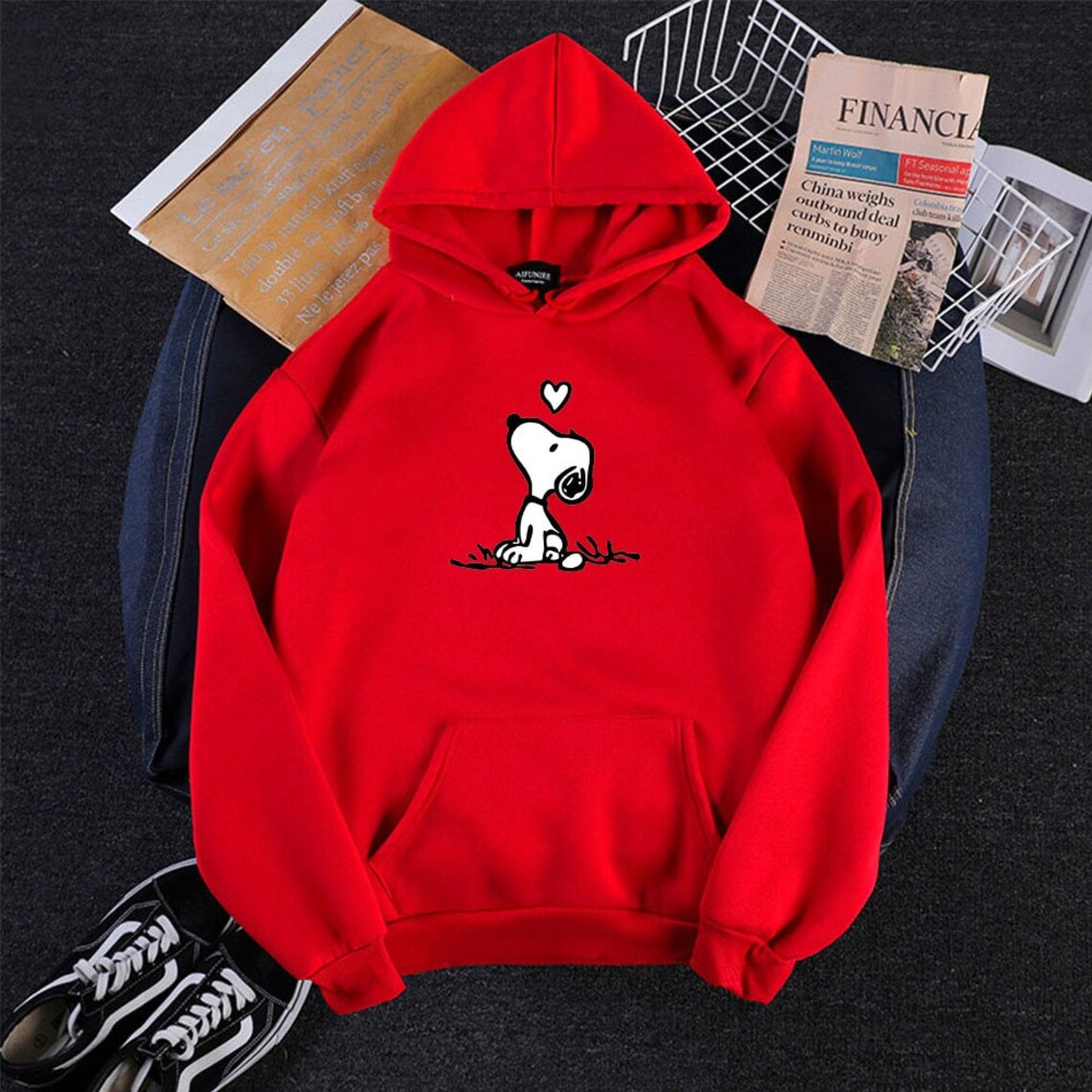 Snoopy hoodie The Peanuts sweater pullover Snoopy Etsy