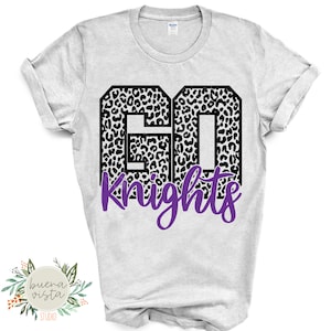Go Knights Leopard Mascot Spirit Shirt SVG + PNG Digital Cut File and Download for DTF