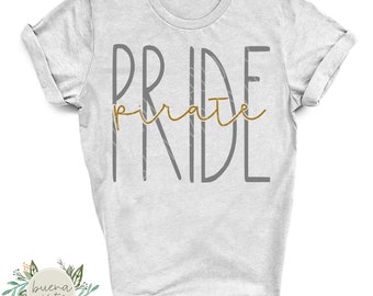 Pirate Pride Mascot Spirit Shirt SVG + PNG Digital Cut File and Download for DTF