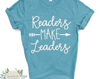 Readers Make Leaders SVG Digital Cut File Reading Librarian SVG + PNG