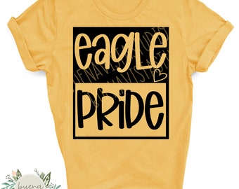 Eagle Pride Mascot Spirit Shirt SVG + PNG Digital Cut File and Download for DTF