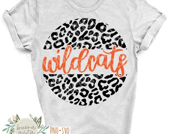 Wildcats Leopard Mascot Spirit Shirt SVG + PNG Digital Cut File and Download for DTF