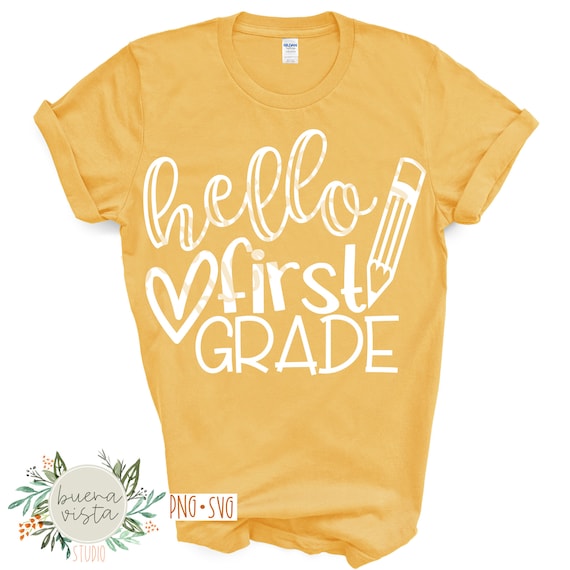 Hello First Grade SVG, PNG | Back To School Cut File (Digital Download)