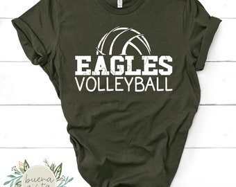 Eagles Volleyball Mascot Spirit Shirt SVG + PNG Digital Cut File and Download for DTF
