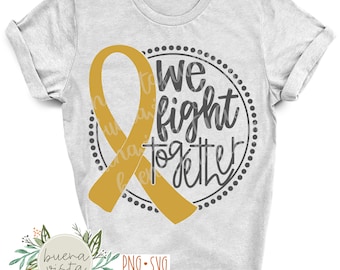 Gold Awareness Ribbon digitaal SVG-snijbestand + digitale PNG-download voor DTF