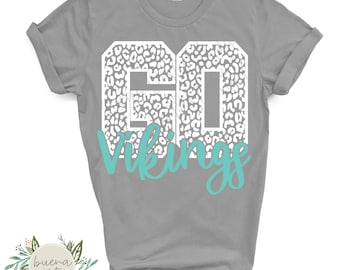 Go Vikings Leopard Spirit Shirt SVG + PNG Digital Cut File and Download for DTF