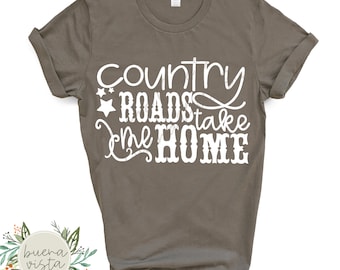 Country Roads Take Me Home SVG Digital Cut File + PNG Digital Download for DTF
