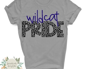 Wildcat Pride Leopard Mascot Shirt SVG, PNG, DTF (Digital Download)