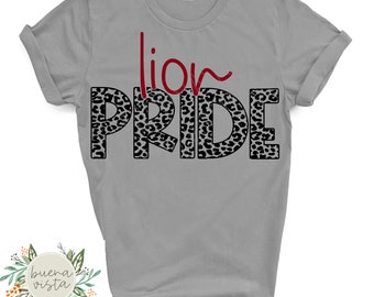 Lion Pride Leopard Print Shirt Design SVG PNG (Digital Download)