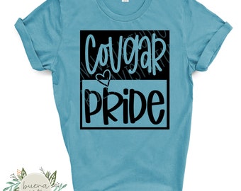 Cougar Pride Mascot Spirit Shirt SVG + PNG Digital Cut File and Download for DTF