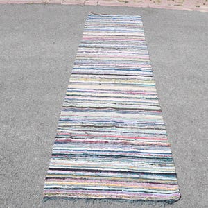 Turkish Kilim, Vintage Runner, Handwoven Kilim Rug, 3x10ft Striped Rug, Bohemian Kitchen Decor, Multicolor Hallway Carpet