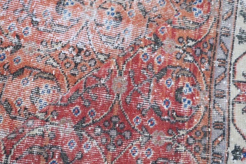 Wool Rug 4.4x8.8 ft Oriental Rug Handmade Rug Antique Rug,Organic Rug Oushak Rug Area Rug Turkish Rug Muted Rug 1844 Vintage Rug