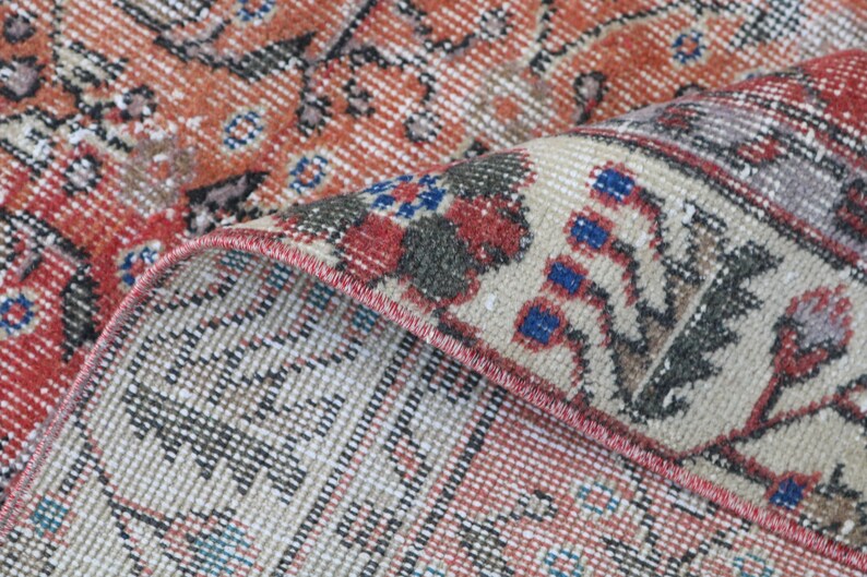 Wool Rug 4.4x8.8 ft Oriental Rug Handmade Rug Antique Rug,Organic Rug Oushak Rug Area Rug Turkish Rug Muted Rug 1844 Vintage Rug