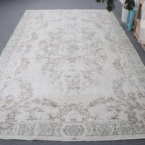 6x10 Large Rugs, Vintage Rug, Turkish Rug, Anatolian Rug, Rugs For Living Room, 6.4x10.2 ft Beige Rug, Ivory Flatweave Area Rug, Antique Rug
