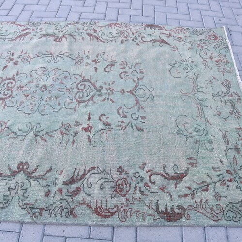 Vintage Rug, Turkish Rug, Large Rug, Home Decor Carpet, 64x104 inches Green Carpet, Wool Bedroom shops Rugs, Turkey Oversize Rugs, 4967
