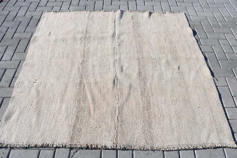 Vintage Rug, Area Carpet, Turkish Rug, shops Hemp Carpet, 65x60 inches Beige Rug, Anatolian Floor Carpet, Outdoor Rug, Indoor Rugs, 6418