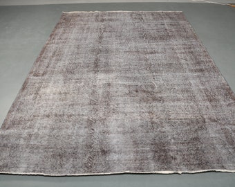Overdyed Rug, Turkish Rug, 6.4x9.6 ft, Large Rug, Vintage Rug, Living Room Rug, Oushak Rug, Antique Rug,Organic Rug,  Handmade Rug, 2403