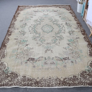 Vintage Rug, Turkish Rug, 6x10 Large Rugs, Antique Rug, Rugs For Dining Room, 5.6x9.5 ft Beige Rug, Authentic Vintage Turkish Rug, Wool Rug,
