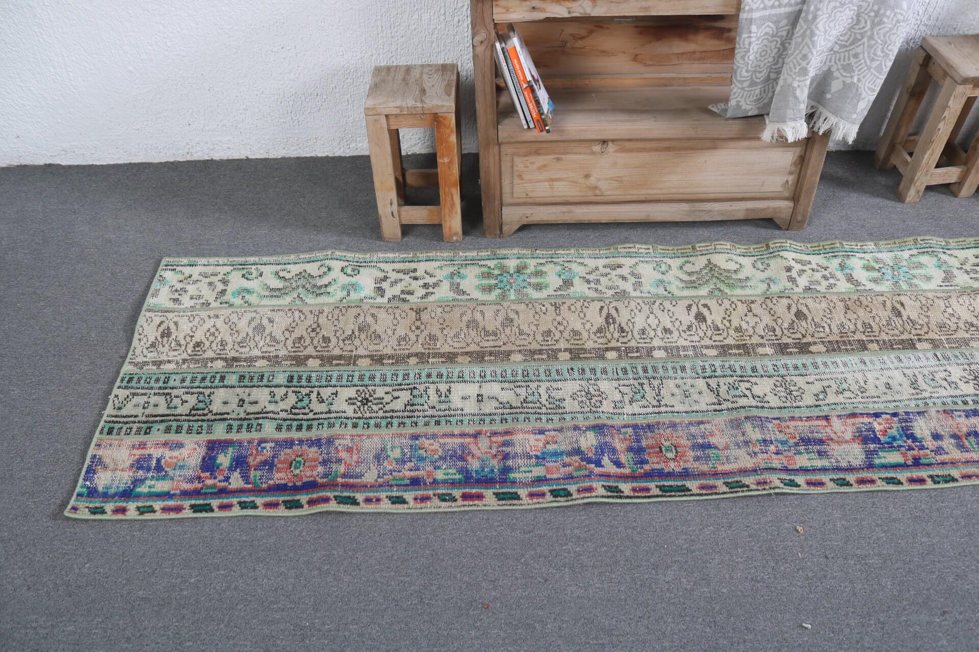 トルコ絨毯、2.3x7.2フィートのランナーラグ、ヴィンテージラグ