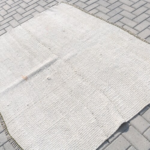 Turkish Rug, Vintage Rug, Hemp Rug, Area Carpet, Home Decor Rug, 71x55 inches White Rug, Tribal shops Bedroom Carpet, Indoor Carpet, 5381