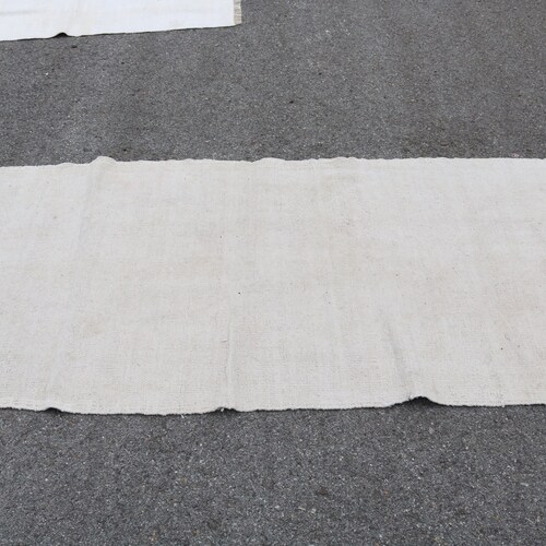 Turkish Rug, Vintage Kilim, Runner Kilim, Oushak Carpet, 35x93 inches White Carpet, Kitchen Rug, Bohemian Hallway Rugs, shops 4293