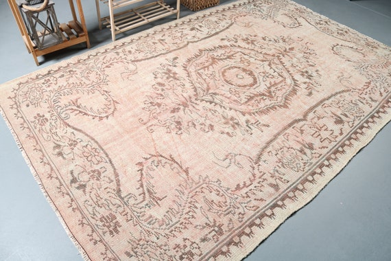 大型ラグ、トルコラグ、ヴィンテージラグ、ウシャクカーペット、71x107