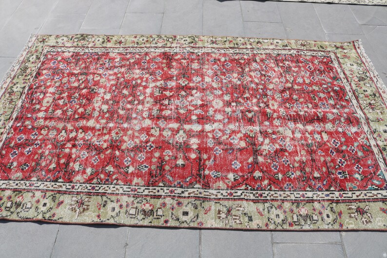4.6x7.7 ft Vintage Rug Oriental Rug Antique Rug,Organic Rug Bedroom Rug Area Rug Decor Rug,Handmade Rug Oushak Rug Turkish Rug 2761
