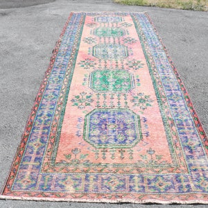 Runner Rug, Turkish Rug, Vintage Rug, Home Decor Rug, 57x154 inches Orange Carpet, Organic Hallway Carpet, Corridor Rugs,  5283