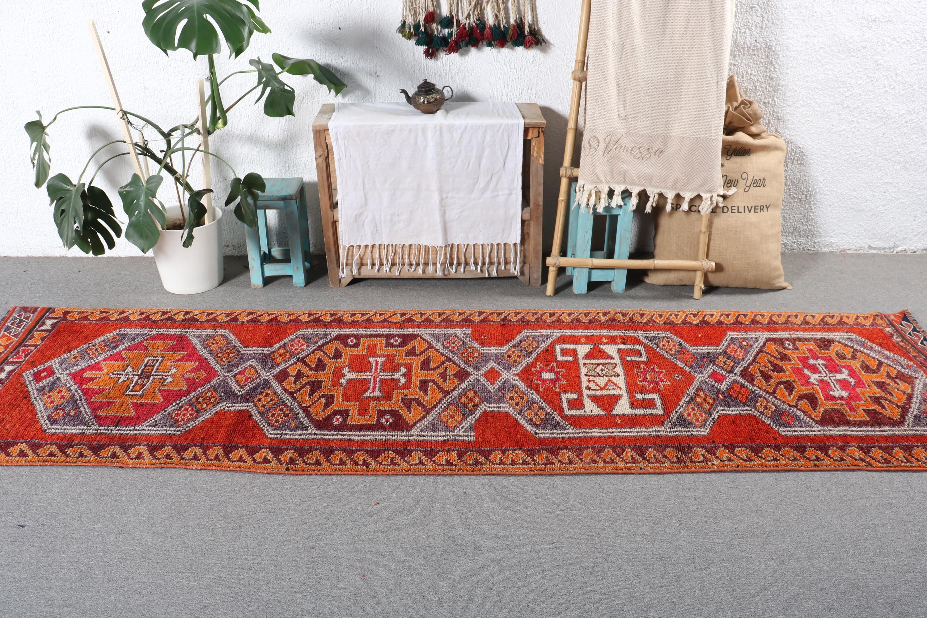 85×198 ViNTAGE TURKiSH RUG 1970s Vintage Turkish Rug With All-Over Geometric Patterns