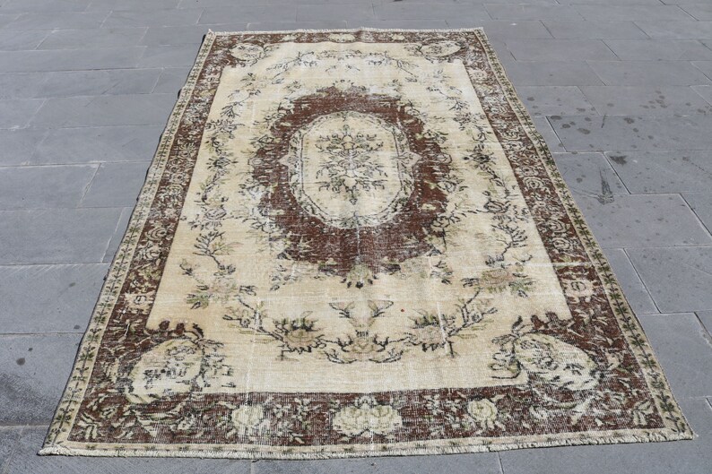 Turkish Large Rug, 5.3x8.7 ft, Living Room Rug, Vintage Rug, Oushak Rug,Salon Rug, Antique Rug,Organic Rug, Oriental Rug, Handmade Rug, 1552
