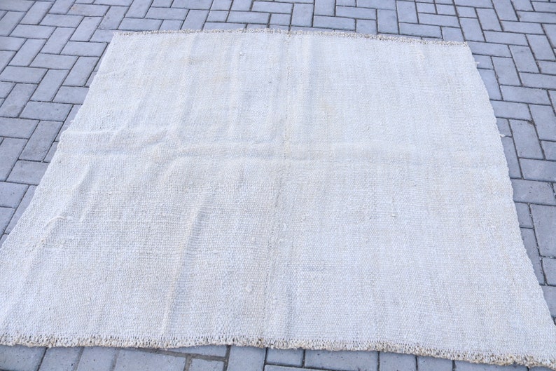 Vintage Hemp Rug, Turkish Rug, Accent Carpet, Antique Carpet, 65x55 inches Beige Carpet, Anatolian Bedroom Rug, high quality Turkey Entry Rugs, 6308