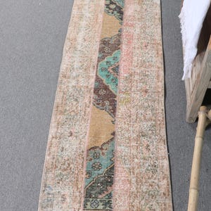 Vintage Turkish Runner, Patchwork Rug, 2x6 ft Runner, Anatolian Hallway Rug, Neutral Oushak, Bohemian Rustic Decor, Handmade Entryway Rug