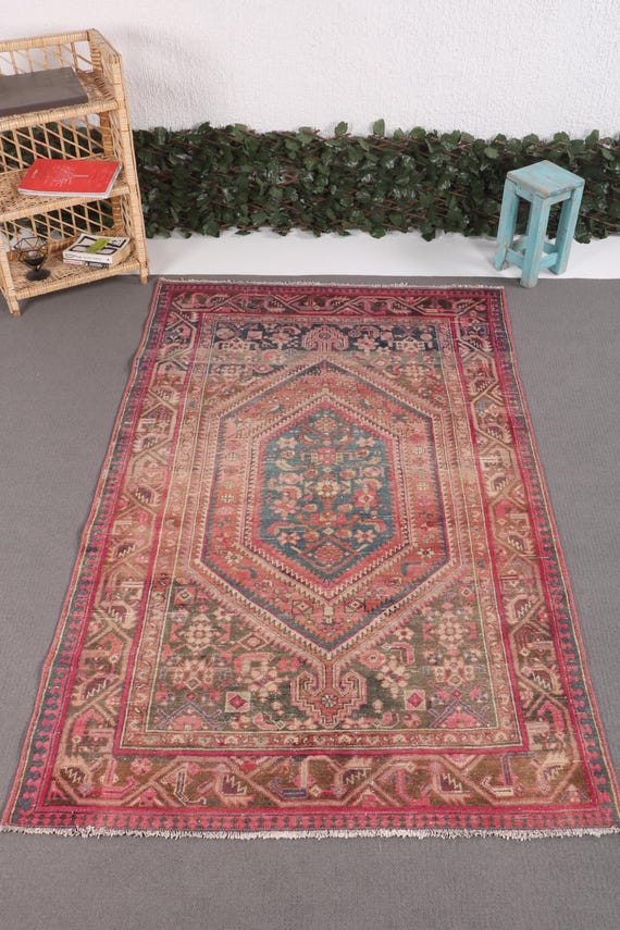 Türkischer Teppich 130x200, Wollteppich Blau Gepunktet