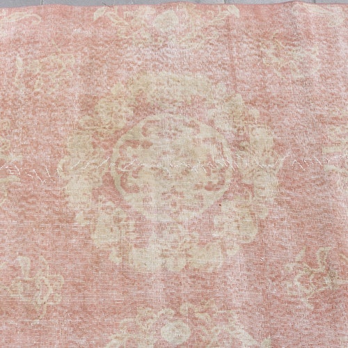 Pink Rug, Turkish Rug, 3.5x6 ft, Vintage Rug, Area Rug, Oushak Rug, Antique Rug,Organic shops Rug, Oriental Rug, Handmade Rug, Muted Rug, 1438
