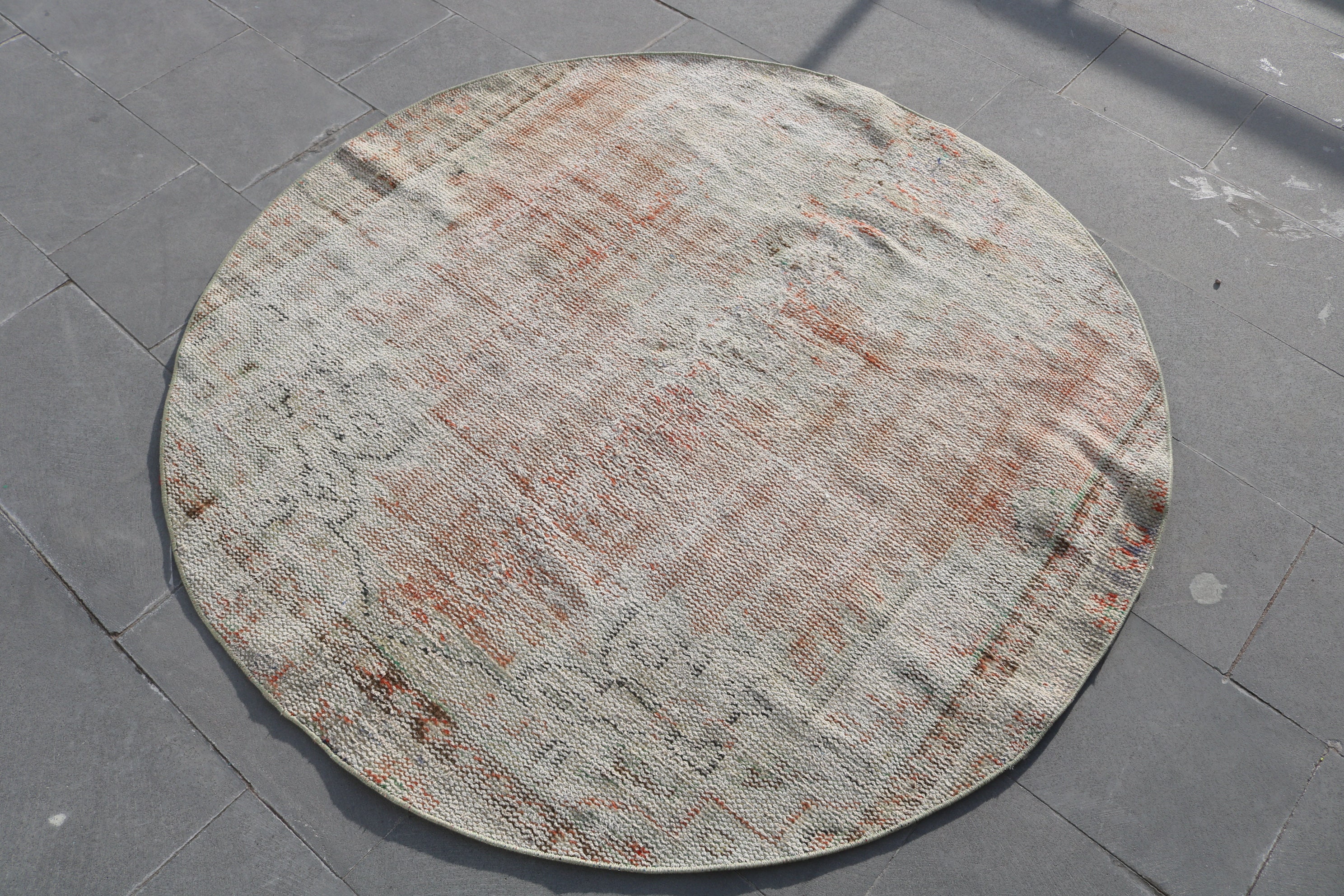 Turkish Rug Muted Rug 4.8x4.8 ft Oushak Rug Round Rug Etsy