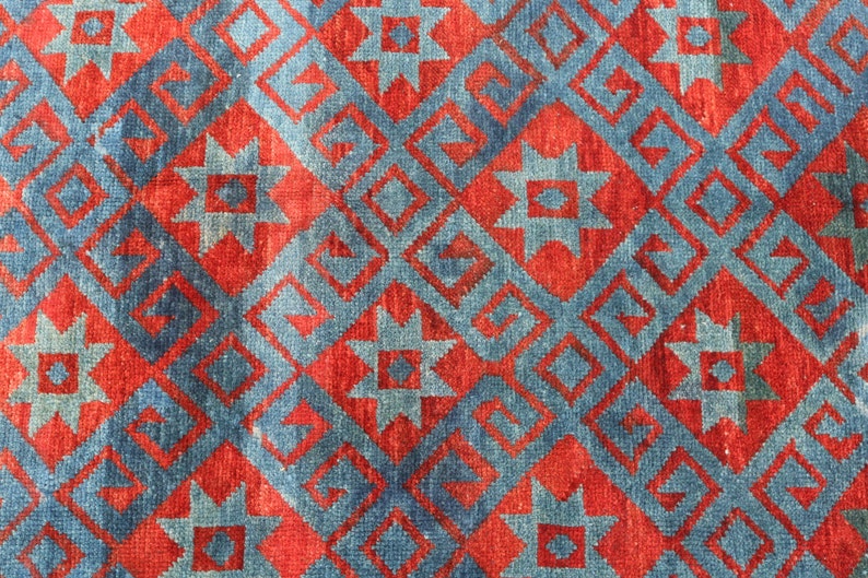 Turkis Rug Turkish Vintage Rug, Accent 3.37x6.4 Ft (103x194 Cm) Rug, Red Oriental ...