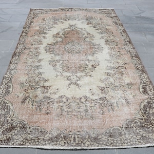 Oushak Rug, Turkish Rug, 5.2x9.3 ft,Organic Rug, Oriental Rug, Vintage Rug, Large Rug, Salon Rug, Antique Rug,Handmade Rug, 1518