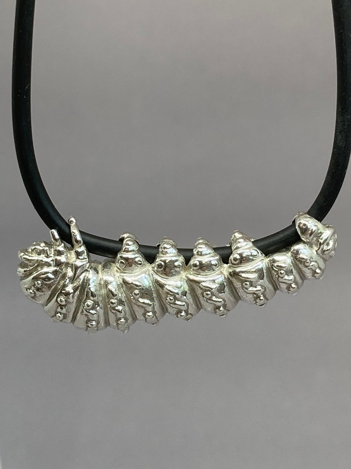 Handmade Solid Silver Caterpillar Pendant Necklace by Marmoset | Etsy