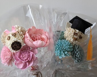 Mother&#39;s Day Bouquet, Graduation Bouquet, Wood Flower Bouquet, Gift Bouquet, Gift Card Holder, Reed Diffuser, Mother’s Day Gift