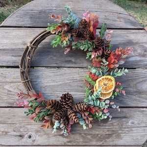 Fall Wreath - Thanksgiving Wreath - Farmhouse Wreath - Rustic Wreath - Small Wreath - Kitchen Wreath