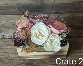 Spring Sola Wood Flower Arrangement, Mother’s Day Gift, Small Floral Centerpiece (5.5"X5"), Fall Flower Arrangement,Wedding Table Decoration