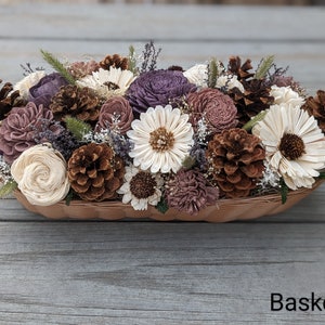 Sola Wood Flower Fall Centerpiece: Thanksgiving Table Decor Basket 3