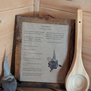 Sauna Rules - Saunatonttu - Sauna Elf - Sauna Wall Art - Finnish Sauna - Sauna Decoration - Sauna Sign