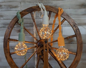 Macrame Pendant Light - Macrame Hanging Light - Macrame Rope Light - Hanging Cord Light - Pendant Light for Bedroom