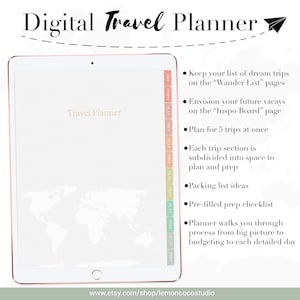 All-in-One Digital Travel Planner | Goodnotes Planner | Travel Planner Template