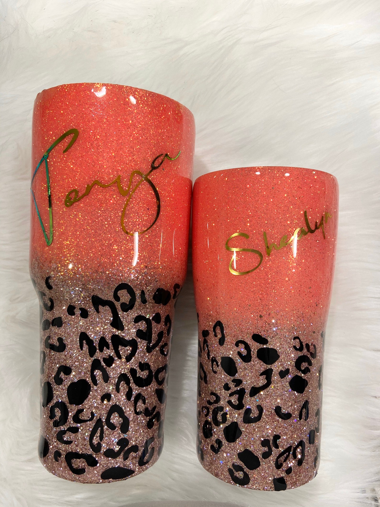 Cheetah Glitter Ombre Tumblerpersonalized Tumbler Gift - Etsy