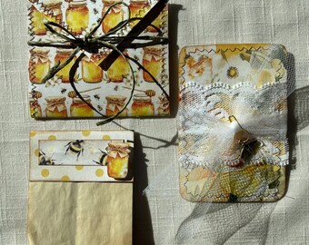 Bees and Butterflies 3 Pieces of Ephemera