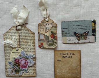 Side Pocket with 3 Pieces of Journaling Ephemera - Junk Journal - Document - Memories